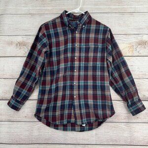 Vintage Pendleton Wool Plaid Button Down Shirt Men's Size M Gray/Blue/Purple/Red